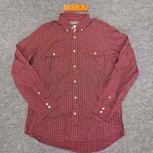 Article 365 Red & black plaid cotton button-up shirt, size Large